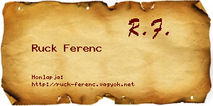 Ruck Ferenc névjegykártya