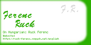 ferenc ruck business card